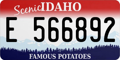 ID license plate E566892