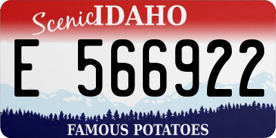 ID license plate E566922