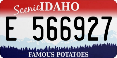 ID license plate E566927