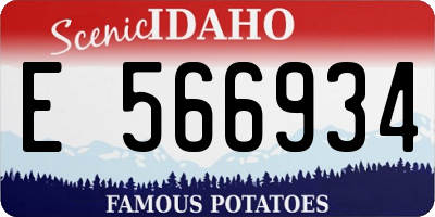 ID license plate E566934