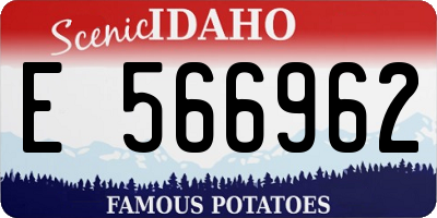 ID license plate E566962