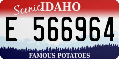 ID license plate E566964