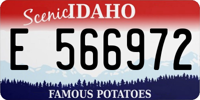 ID license plate E566972