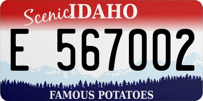 ID license plate E567002