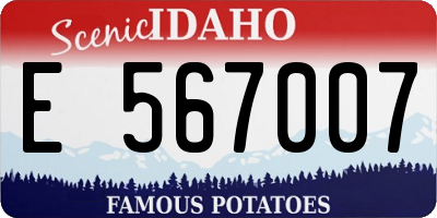 ID license plate E567007