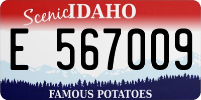 ID license plate E567009