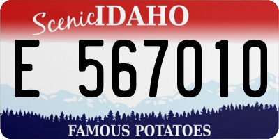 ID license plate E567010