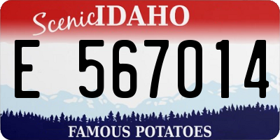 ID license plate E567014