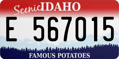 ID license plate E567015