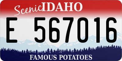 ID license plate E567016