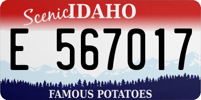 ID license plate E567017