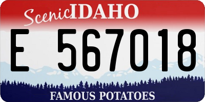 ID license plate E567018