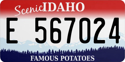 ID license plate E567024