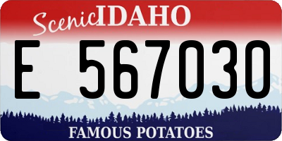 ID license plate E567030