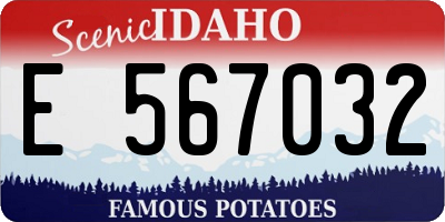 ID license plate E567032