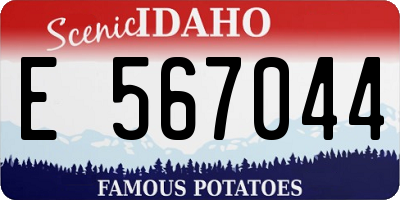 ID license plate E567044