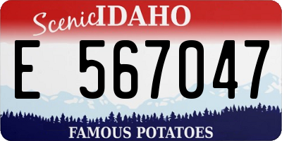 ID license plate E567047