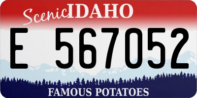 ID license plate E567052