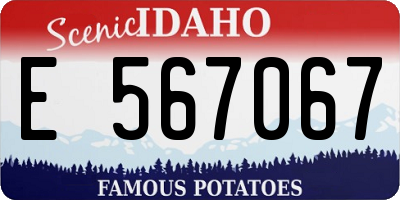 ID license plate E567067