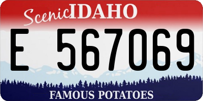 ID license plate E567069