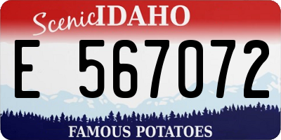 ID license plate E567072