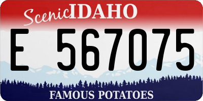 ID license plate E567075