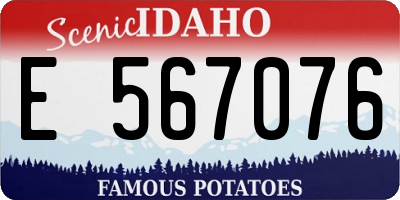 ID license plate E567076