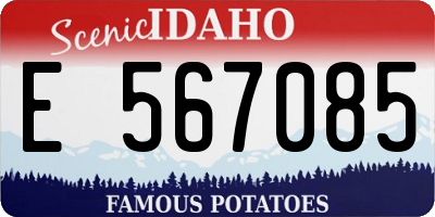 ID license plate E567085