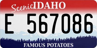 ID license plate E567086