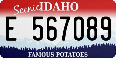 ID license plate E567089