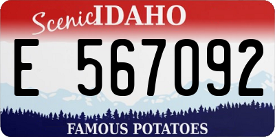 ID license plate E567092