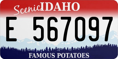 ID license plate E567097