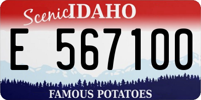 ID license plate E567100