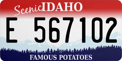 ID license plate E567102