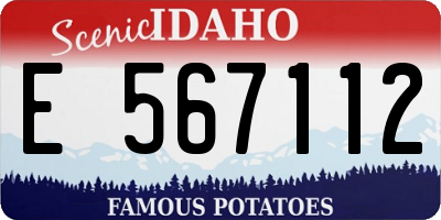 ID license plate E567112