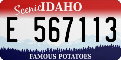 ID license plate E567113