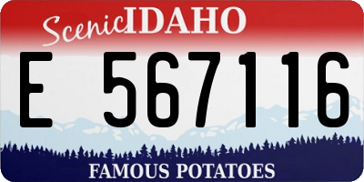 ID license plate E567116