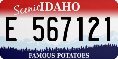 ID license plate E567121