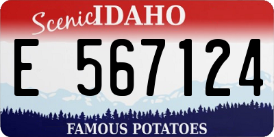 ID license plate E567124