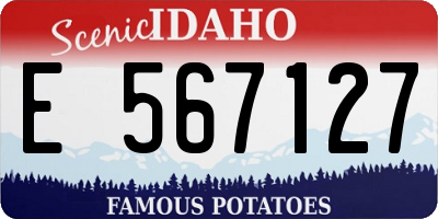 ID license plate E567127