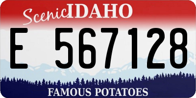 ID license plate E567128