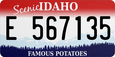 ID license plate E567135