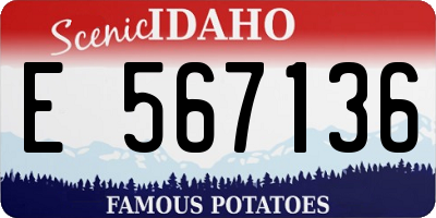 ID license plate E567136