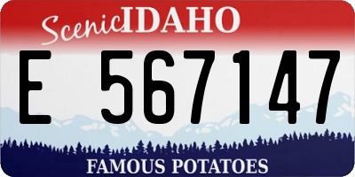 ID license plate E567147