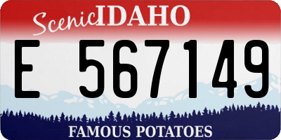 ID license plate E567149