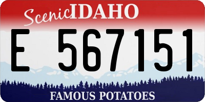 ID license plate E567151