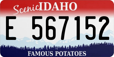 ID license plate E567152