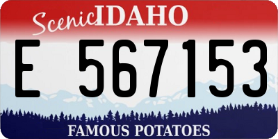 ID license plate E567153