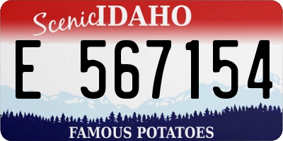 ID license plate E567154