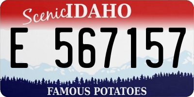 ID license plate E567157